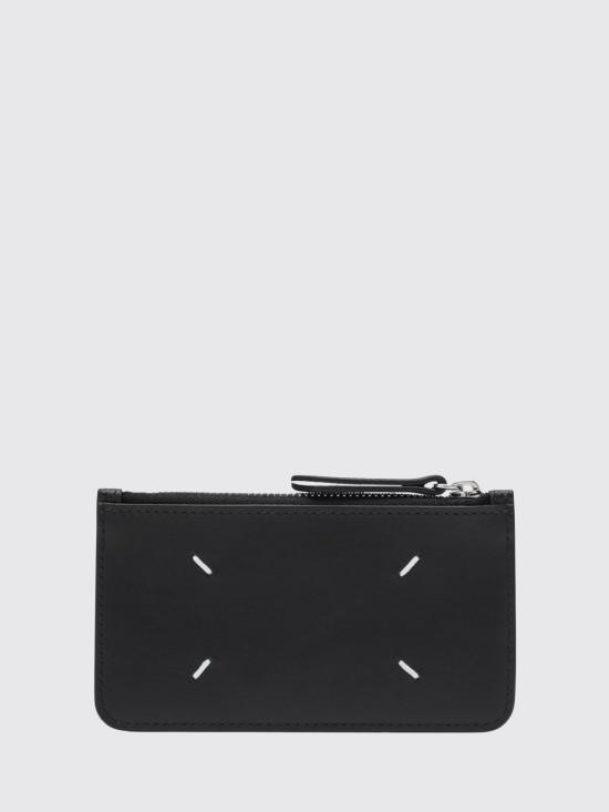 26FW 마르지엘라 보빈 레더 지퍼 카드 홀더 SA1VX0008P4745 T8013 Black - MAISON MARGIELA