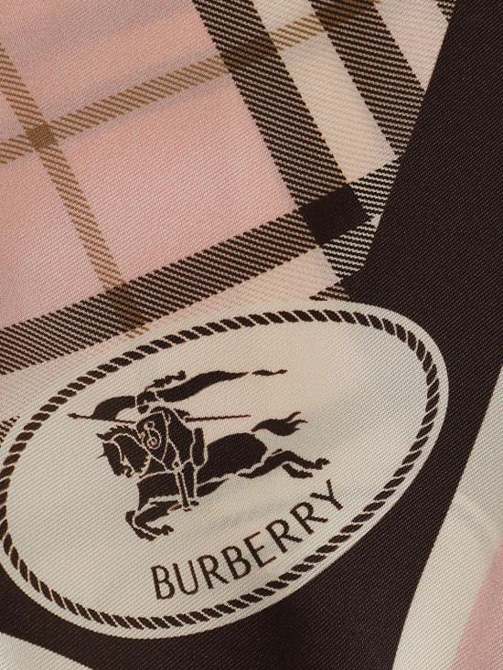 26FW 버버리 체크 나이트 스탬프 실크 스카프 8115769 Pink - BURBERRY