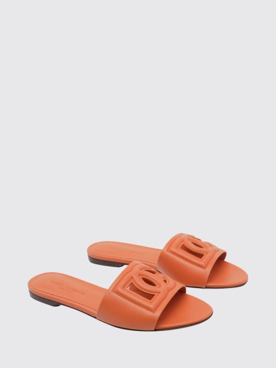 26FW 돌체앤가바나 DG 로고 카프스킨 슬리퍼 CQ0436AY329 80244 Orange - DOLCE & GABBANA