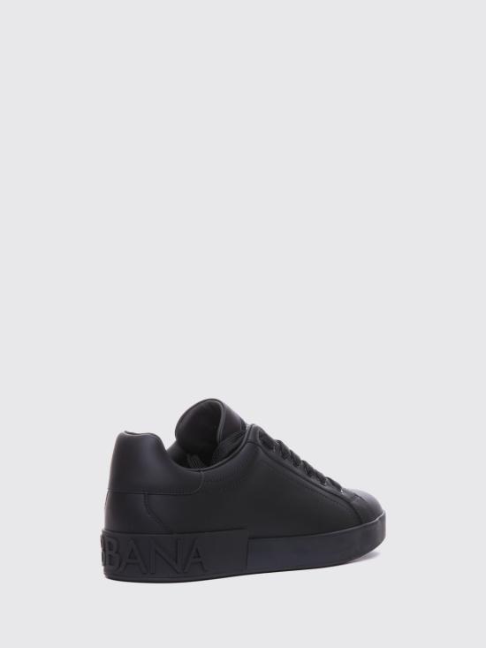 26FW 돌체앤가바나 카프스킨 포르토피노 스니커즈 CS1772A1065 80999 Black - DOLCE & GABBANA