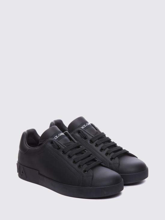 26FW 돌체앤가바나 카프스킨 포르토피노 스니커즈 CS1772A1065 80999 Black - DOLCE & GABBANA