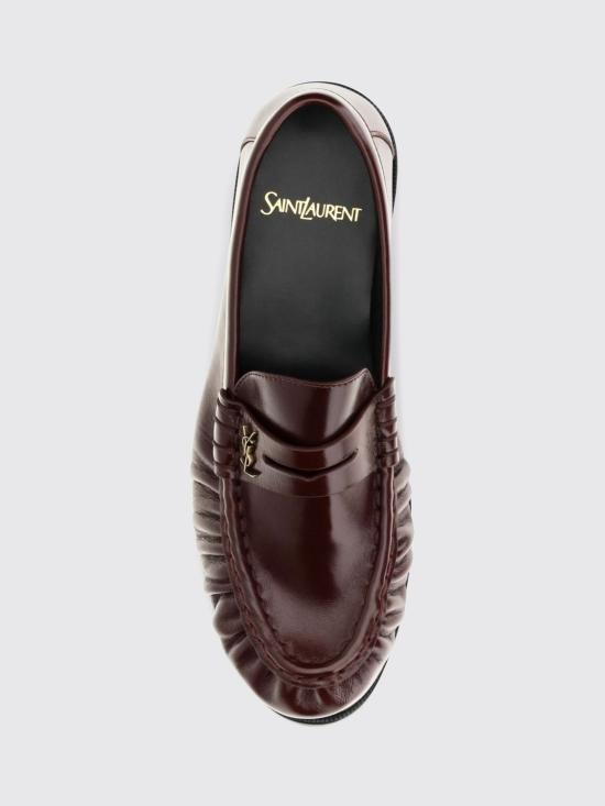 26FW 생로랑 빈티지 보르도 소프트 가죽 로퍼 A001MMAAFGB 6629 Burgundy - SAINT LAURENT