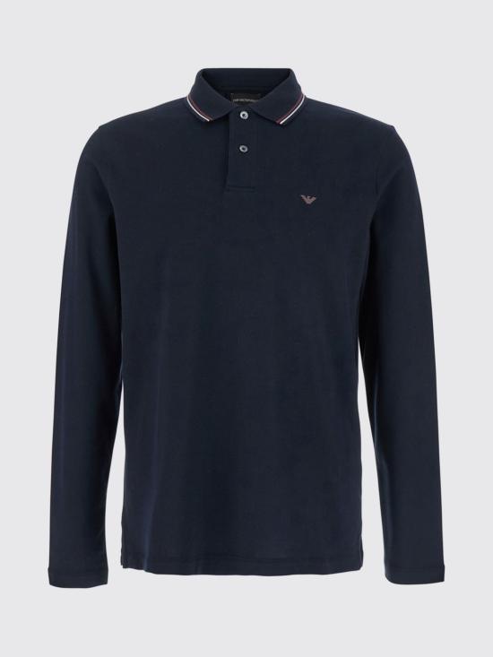 26FW 엠포리오 아르마니 로고 긴소매 폴로 티셔츠 8N1FB51JPT Z0920 Blue - EMPORIO ARMANI