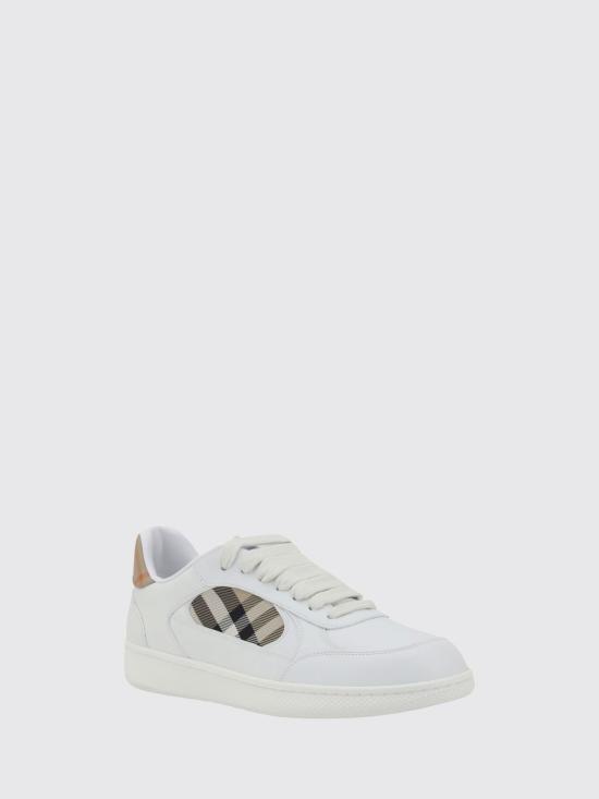 26FW 버버리 레더 체크 테라스 스니커즈 8108649 White - BURBERRY