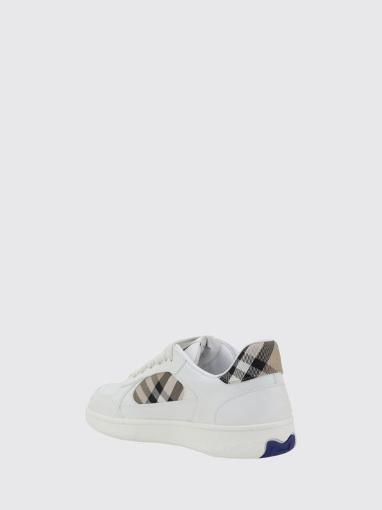 26FW 버버리 레더 체크 테라스 스니커즈 8108649 White - BURBERRY