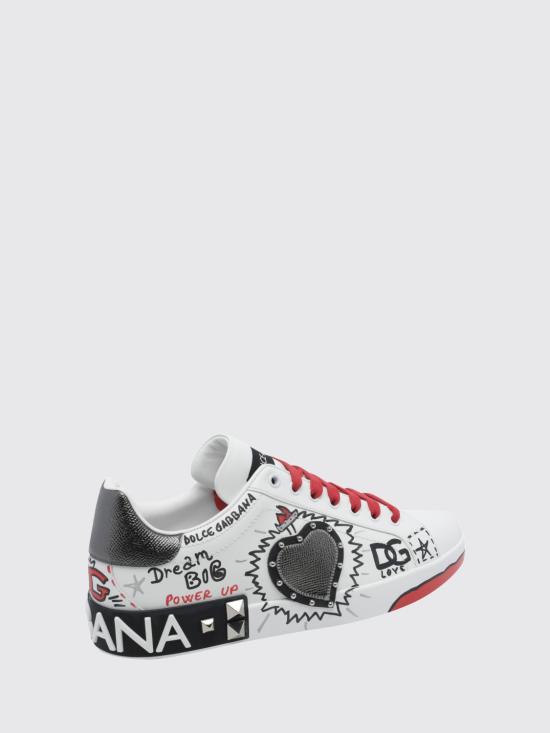 26FW 돌체앤가바나 포르토피노 카프스킨 스니커즈 CS2466A0986 HS6GJ White 1 - DOLCE & GABBANA