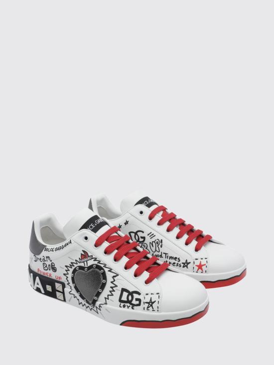 26FW 돌체앤가바나 포르토피노 카프스킨 스니커즈 CS2466A0986 HS6GJ White 1 - DOLCE & GABBANA