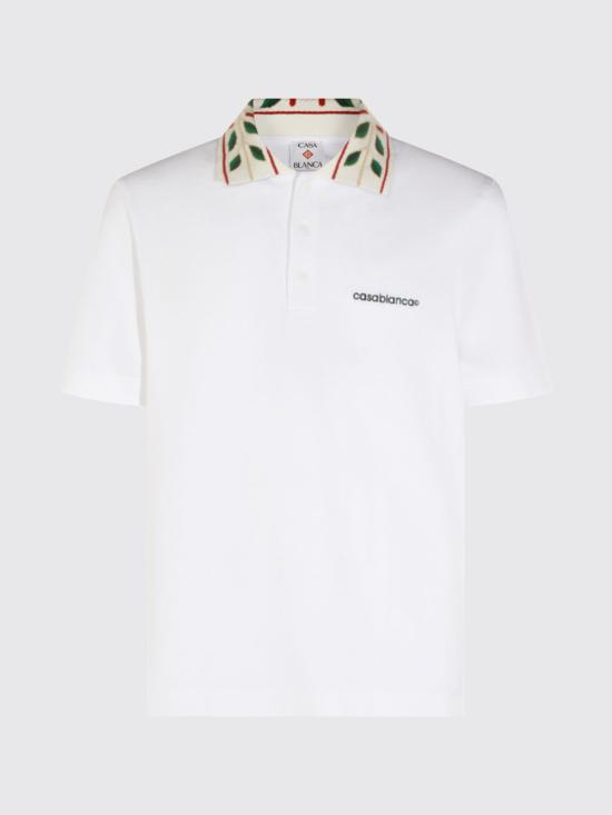 26FW 카사블랑카 폴로 티셔츠 MPF26JTP499 01 White - CASABLANCA