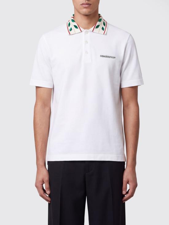 26FW 카사블랑카 폴로 티셔츠 MPF26JTP499 01 White