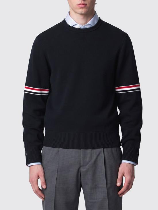26FW 톰브라운 자카드 RWB 암밴드 니트 MKA326AY3001 415 Blue