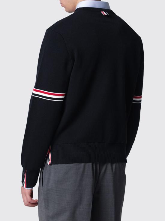26FW 톰브라운 자카드 RWB 암밴드 니트 MKA326AY3001 415 Blue - THOM BROWNE