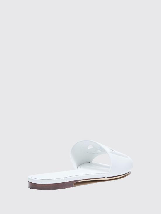 26FW 돌체앤가바나 DG 로고 카프스킨 슬리퍼 CQ0436AY329 80001 White - DOLCE & GABBANA
