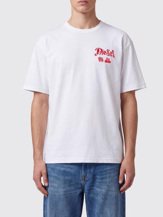 26FW 디젤 반팔 티셔츠 A222440QIAM 100 White