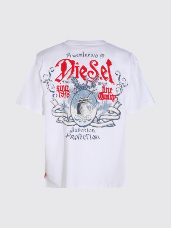 26FW 디젤 반팔 티셔츠 A222440QIAM 100 White - DIESEL