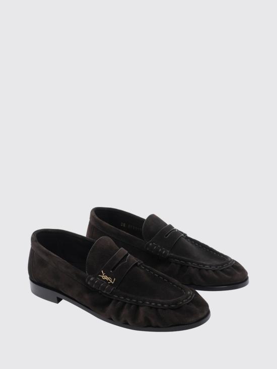 26FW 생로랑 레 로퍼 카산드라 스웨이드 페니 로퍼 8189082W5AA 6023 Brown - SAINT LAURENT
