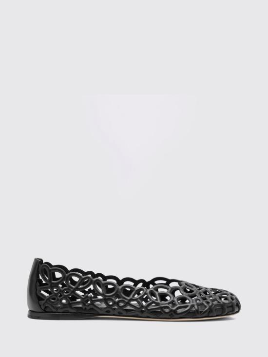 26FW 로에베 페탈 아나그램 램스킨 발레리나 LLST466X17 1100 Black
