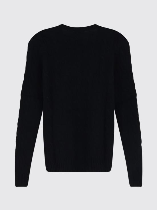 26FW 폴로 랄프로렌 포니 로고 자수 케이블 니트 v넥 스웨터 211971866 005 Black - POLO RALPH LAUREN