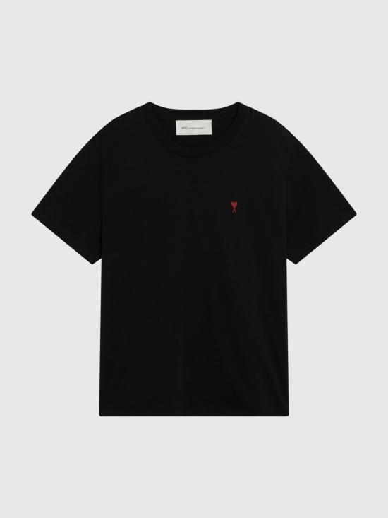 26FW 아미 스몰 하트 로고 티셔츠 BFUTS035724 001 Black - AMI