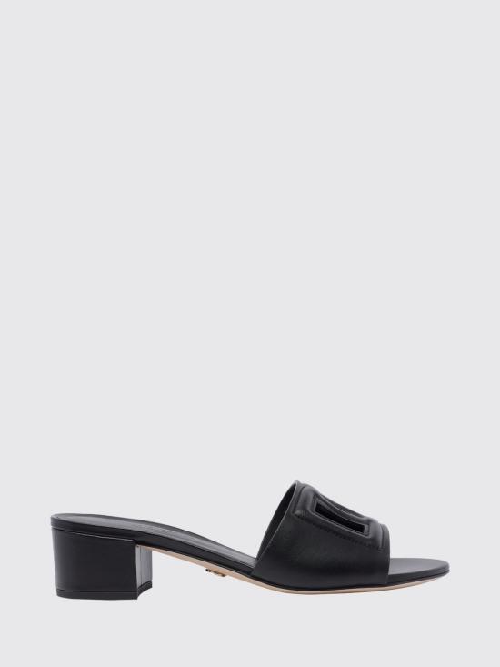 26FW 돌체앤가바나 DG 로고 카프스킨 슬라이더 CR1755AY329 80999 Black