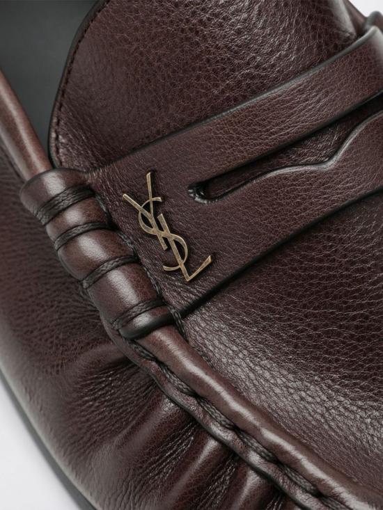 26FW 생로랑 매트 레더 서플 르 로퍼 83947125VAA 2128 Brown - SAINT LAURENT