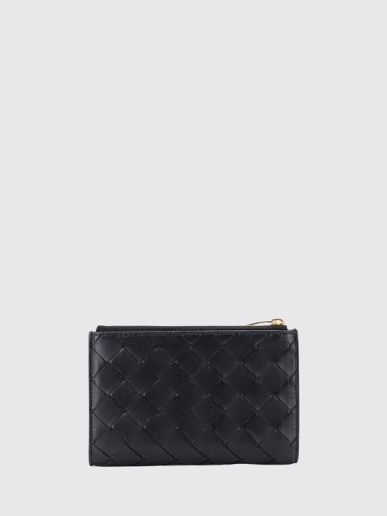 26FW 보테가베네타 인트레치아토 미디움 바이폴드 월렛 749940VCPP2 8425 Black - BOTTEGA VENETA