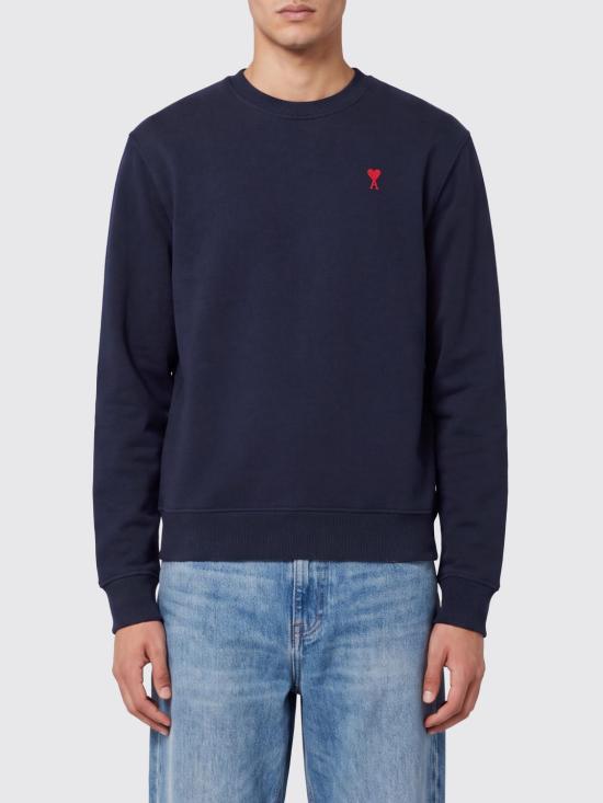 26FW 아미 스몰 하트 로고 스웨트셔츠 BFUSW035730 430 Blue