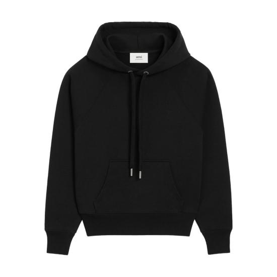 26FW 아미 코튼 드 하트 후드 USW758 747001 BLACK