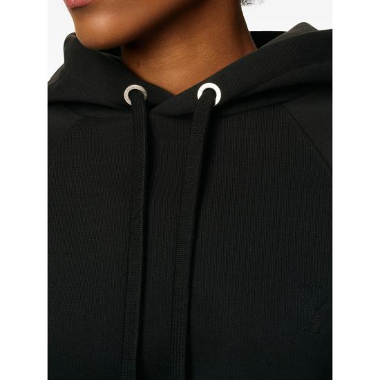26FW 아미 코튼 드 하트 후드 USW758 747001 BLACK - AMI