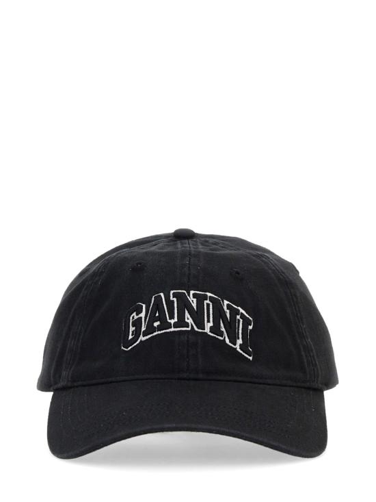 26FW 가니 로고 캔버스 볼캡 A6900 099 BLACK - GANNI