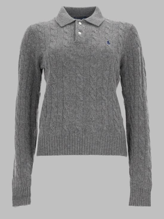 26FW 폴로 랄프로렌 케이블 폴로 니트 211972132 500FLANNELGREYHEATHER