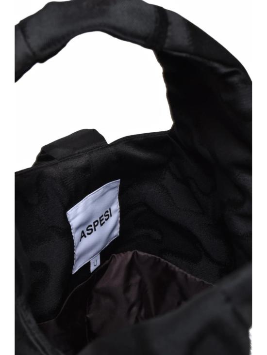 25FW 아스페시 숄더백 검정색 컴팩트 드로스트링 폴리에스터 토트백 - ASPESI