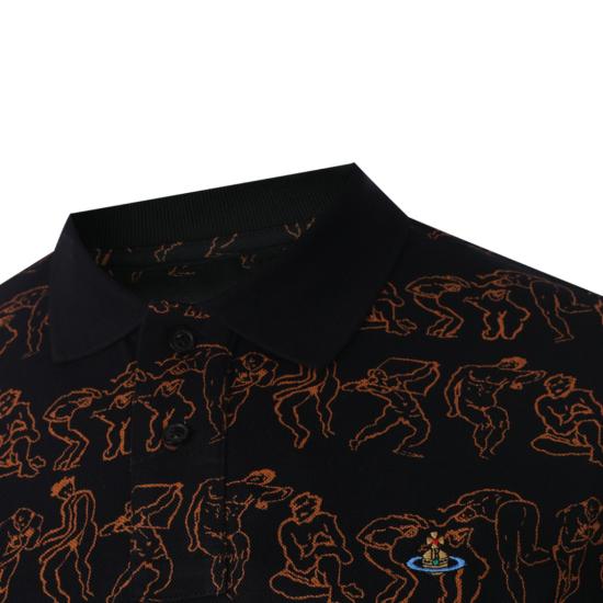 26FW 비비안웨스트우드 스크리블 체크 코튼 반팔 폴로 셔츠 2H01000YJ00C3O301 Black - VIVIENNE WESTWOOD