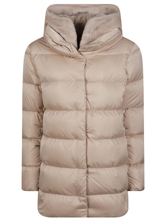 26FW 에르노 새틴 & 뉴 레이디 퍼 A셰이프 다운 자킷 PI001934D 12170Z Neutrals
