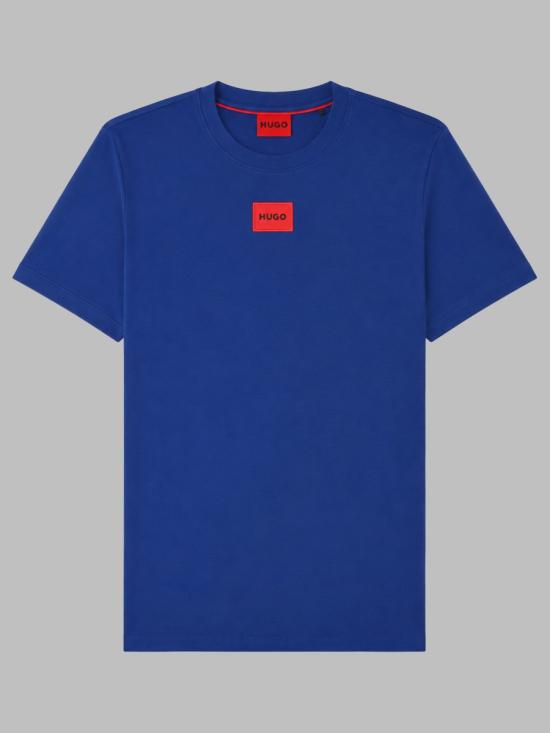 26FW 휴고보스 로고 라벨 코튼 저지 티셔츠 50447978 10229761497 BLUE