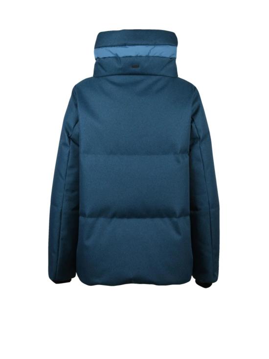25FW 에르노 숏패딩 블루 하이넥 사이드슬릿 폴리에스터 다운 재킷 - HERNO