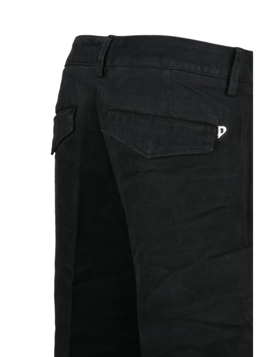 25FW 돈답 스트레이트 팬츠 블랙 카밀라 로우라이즈 스트레치 코튼 - DONDUP