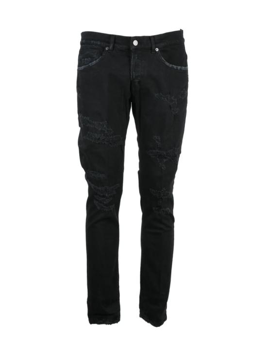 25FW 돈답 데님 블랙 조지 디스트레스드 스키니 레그 진