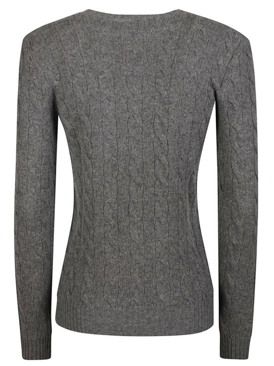 26FW 폴로 랄프로렌 폴로 자수 케이블 니트 스웨터 211971865501 Grey - POLO RALPH LAUREN
