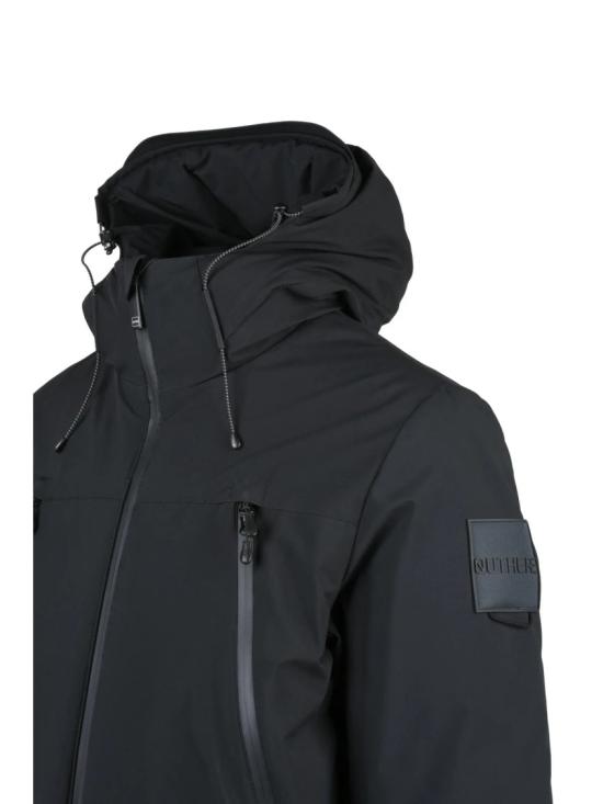 25FW 아웃데어 자켓 검정색 내부 스트랩 패딩 폴리에스터 오버코트 - OUTHERE