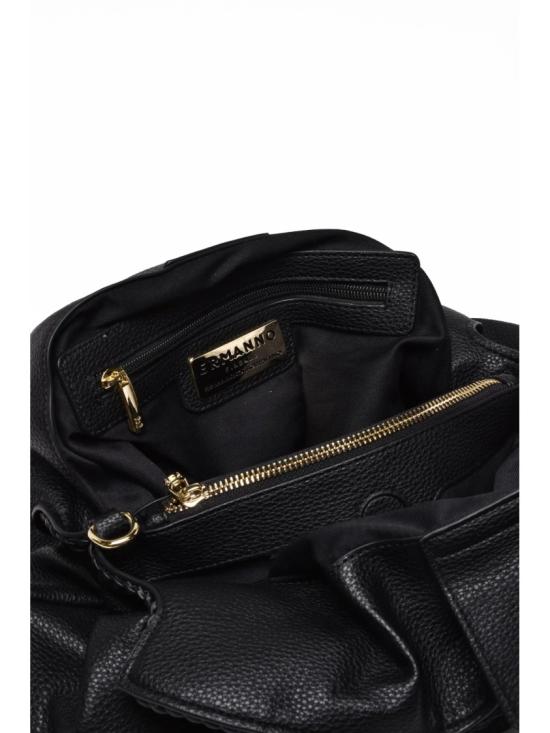 25FW 에르마노 피렌제 토트백 블랙 옥타비아 개더드 폴리우레탄 - ERMANNO FIRENZE
