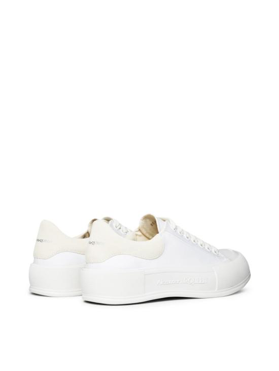 26SS 알렉산더 맥퀸 데크 레이스업 플림솔 654593W4MV79000 White - ALEXANDER MCQUEEN