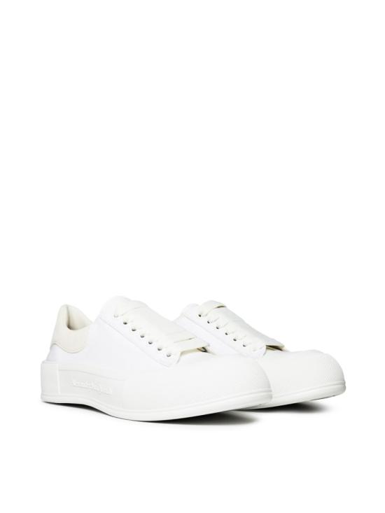 26SS 알렉산더 맥퀸 데크 레이스업 플림솔 654593W4MV79000 White - ALEXANDER MCQUEEN