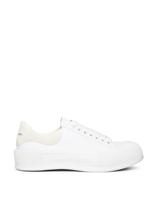 26SS 알렉산더 맥퀸 데크 레이스업 플림솔 654593W4MV79000 White