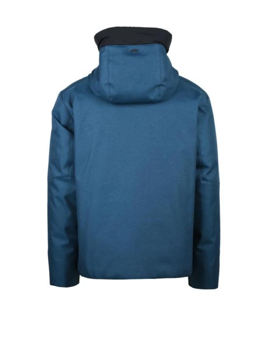 25FW 에르노 자켓 블루 컬러 테크니컬 하이 칼라 폴리에스터 다운 재킷 - HERNO