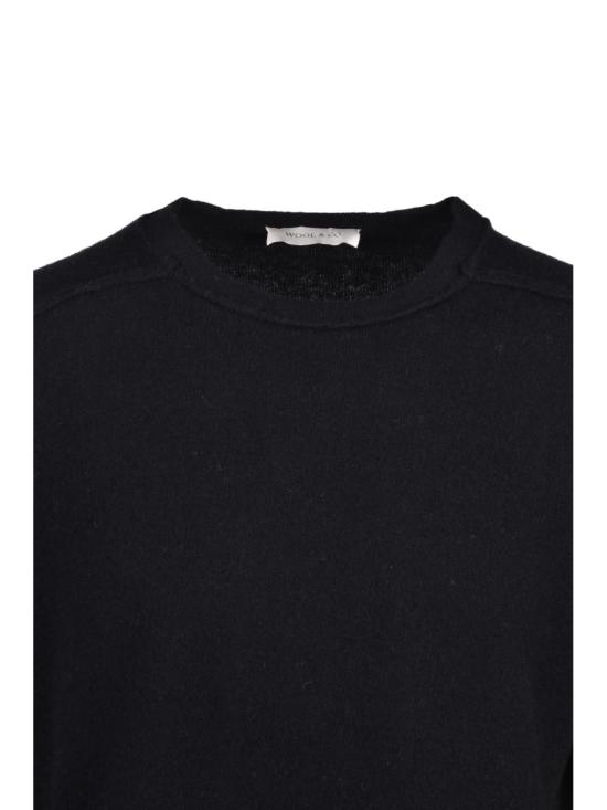25FW 울앤코 스웨터 블랙 색상 외부 솔기 울 크루넥 스웨터 - WOOL & CO