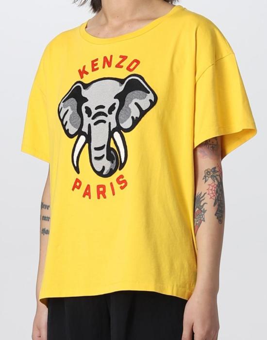 26SS 겐조 엘리펀트 릴렉스 티셔츠 FD52TS0024SO40 Gold - KENZO