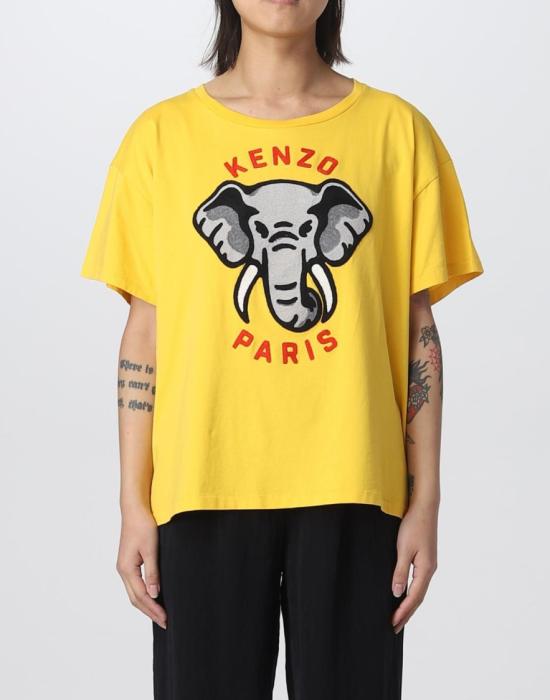 26SS 겐조 엘리펀트 릴렉스 티셔츠 FD52TS0024SO40 Gold - KENZO