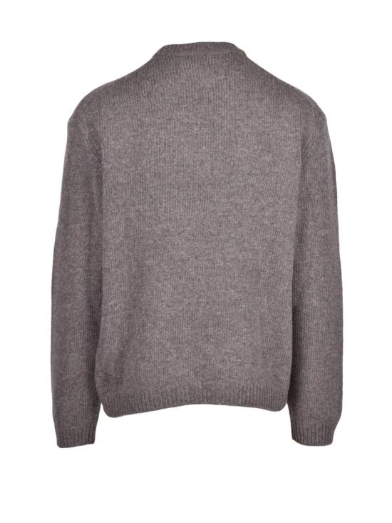 25FW 메종키츠네 니트웨어 터쿼이즈 색상 여우 자수 울 혼방 크루넥 스웨터 - MAISON KITSUNE