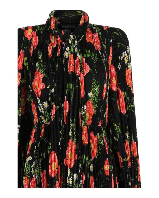  발렌시아가 미디 원피스 768722 TPL26 1076 00041 34 Black - BALENCIAGA