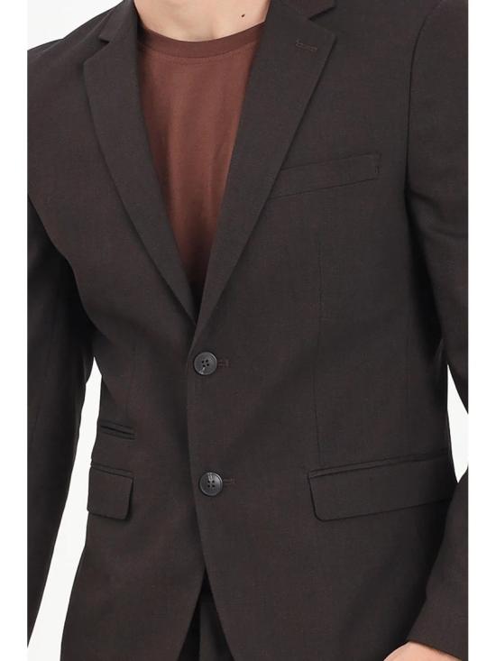 25FW 셀렉티드 수트 자켓 브라운 투버튼 울 블렌드 블레이저 - SELECTED